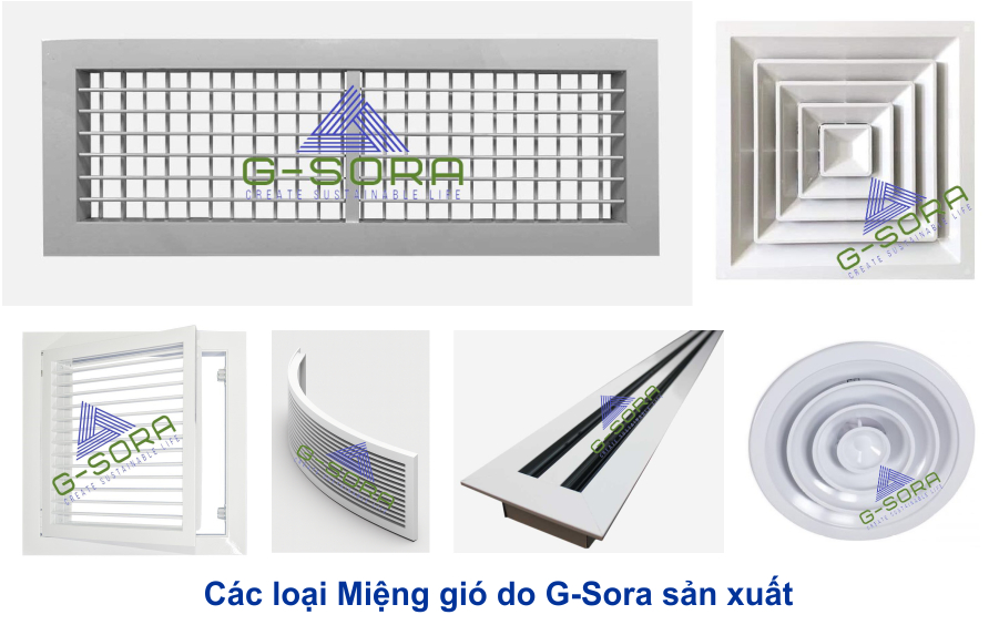 Các loại miệng gió do G-Sora sản xuất