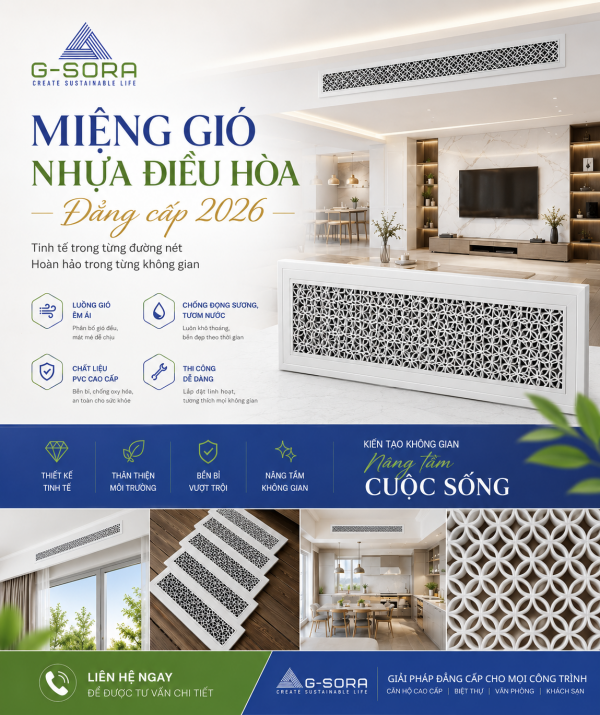 MIỆNG GIÓ NHỰA HOA VĂN – XU HƯỚNG HOÀN THIỆN KHÔNG GIAN 2026