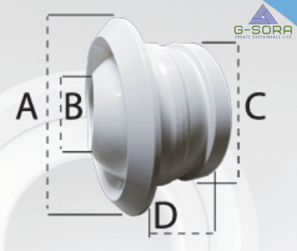 Miệng gió thổi xa nhựa ABS ( Jetball ) 